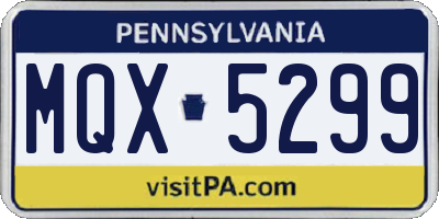 PA license plate MQX5299