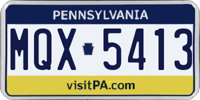 PA license plate MQX5413