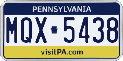 PA license plate MQX5438