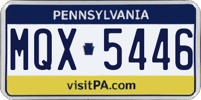PA license plate MQX5446