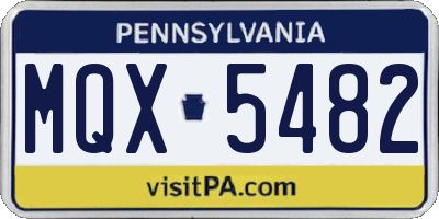 PA license plate MQX5482