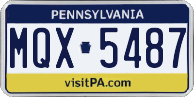 PA license plate MQX5487