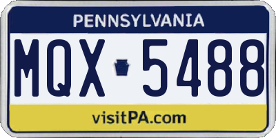 PA license plate MQX5488