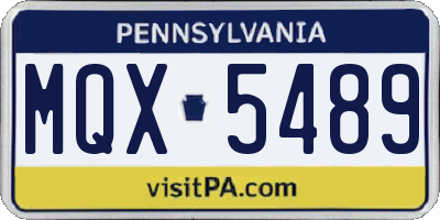 PA license plate MQX5489