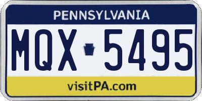 PA license plate MQX5495