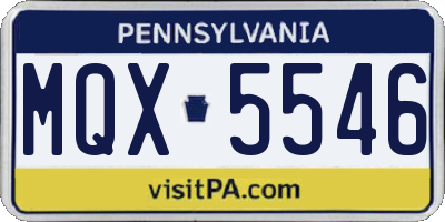 PA license plate MQX5546