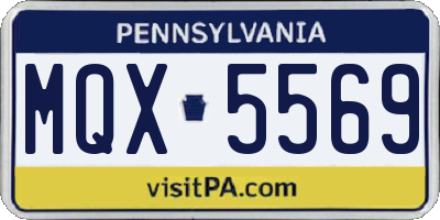 PA license plate MQX5569