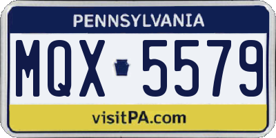 PA license plate MQX5579