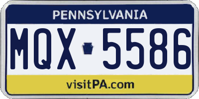 PA license plate MQX5586