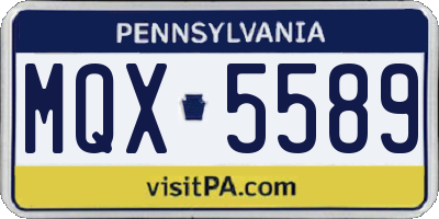 PA license plate MQX5589