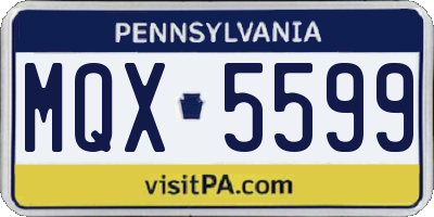 PA license plate MQX5599