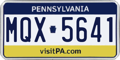 PA license plate MQX5641