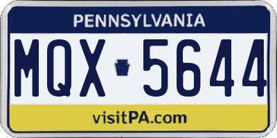 PA license plate MQX5644