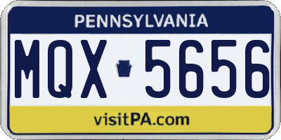 PA license plate MQX5656