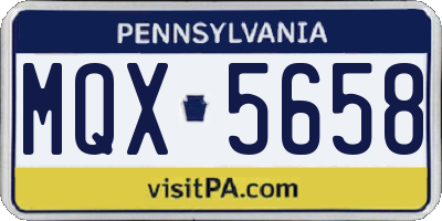 PA license plate MQX5658
