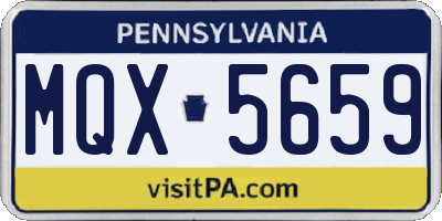 PA license plate MQX5659