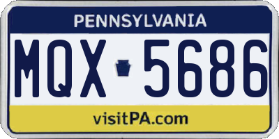 PA license plate MQX5686
