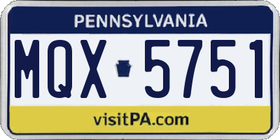 PA license plate MQX5751
