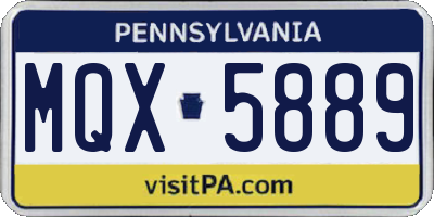 PA license plate MQX5889