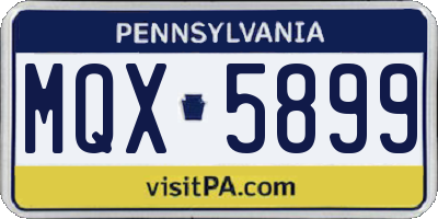 PA license plate MQX5899