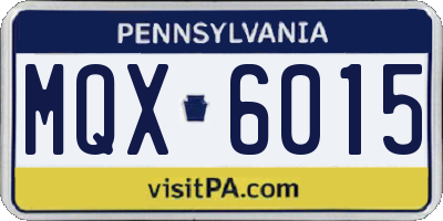 PA license plate MQX6015