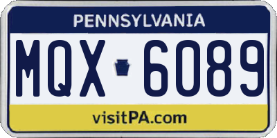 PA license plate MQX6089