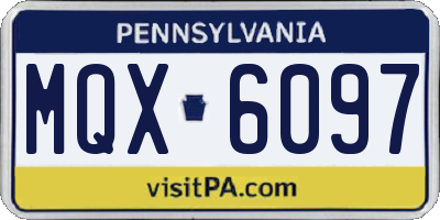 PA license plate MQX6097