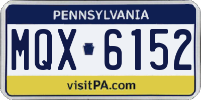 PA license plate MQX6152