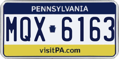 PA license plate MQX6163