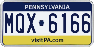 PA license plate MQX6166