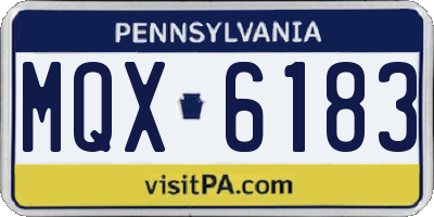 PA license plate MQX6183