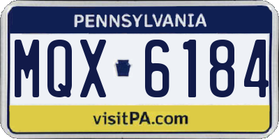 PA license plate MQX6184