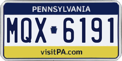 PA license plate MQX6191