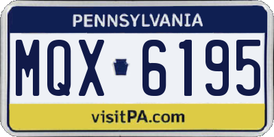 PA license plate MQX6195