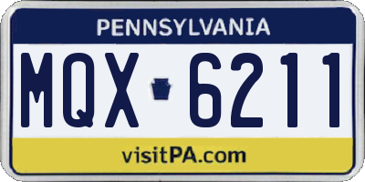 PA license plate MQX6211