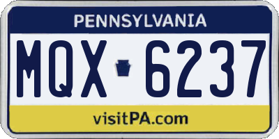 PA license plate MQX6237