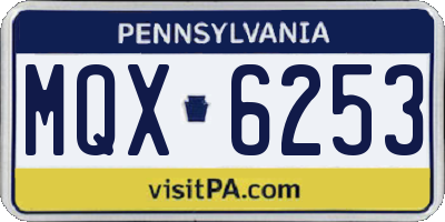 PA license plate MQX6253