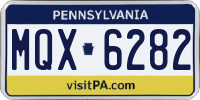 PA license plate MQX6282
