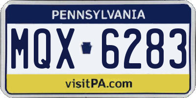 PA license plate MQX6283