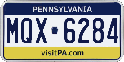 PA license plate MQX6284