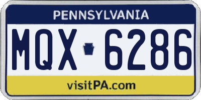 PA license plate MQX6286
