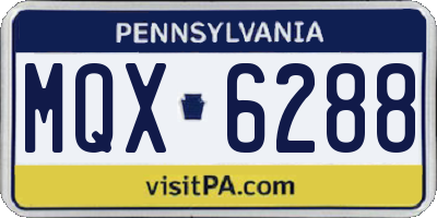 PA license plate MQX6288