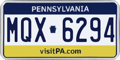 PA license plate MQX6294