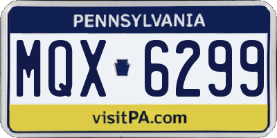 PA license plate MQX6299