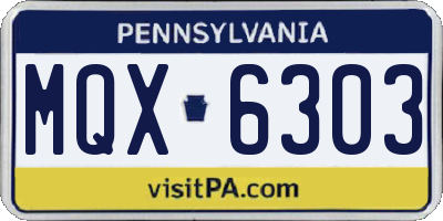 PA license plate MQX6303