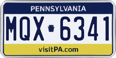 PA license plate MQX6341