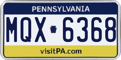 PA license plate MQX6368