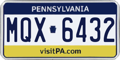 PA license plate MQX6432