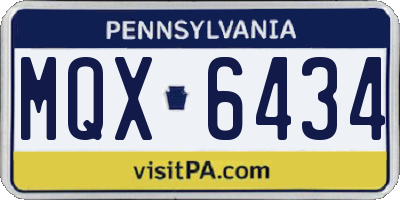 PA license plate MQX6434