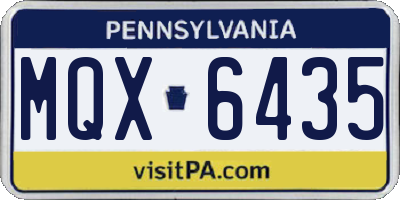 PA license plate MQX6435